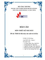 BÀI THU HOẠCH môn THIẾT kế NHÀ máy   thiết kế nhà máy sản xuất trà túi lọc