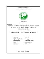 Khóa luận Nâng cao khả năng tiếp cận vốn tín dụng ưu đãi cho hộ nghèo tại xã Quang Sơn, huyện Đồng Hỷ, tỉnh Thái Nguyên