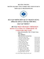ĐỀ TÀI PHÂN TÍCH QUY TRÌNH BÁN HÀNG CỦA CÔNG TY TNHH QUỐC TẾ UNILEVER VIỆT NAM 