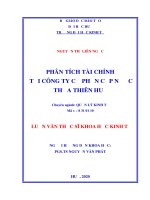 Phân tích tài chính  tại công ty cổ phần cấp nước thừa thiên huế 