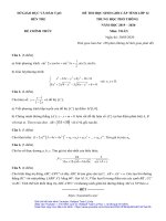 Đề thi HSG cấp tỉnh Toán 12 năm học 2019 – 2020 sở GDĐT Bến Tre