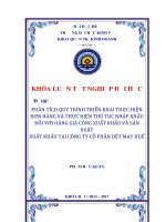 Phân tích quy trình triển khai thực hiện đơn hàng và thực hiện thủ tục nhập khẩu đối vớ́i hàng gia công xuất khẩu và sản xuất xuất khẩu tại công ty cổ phần dệt may huế 
