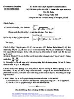 Đề chọn đội tuyển HSG Toán 12 năm học 2020 – 2021 sở GDĐT Quảng Bình