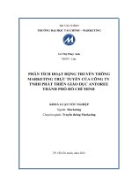 Khóa luận tốt nghiệp Phân tích hoạt động marketing trực tuyến của công ty TNHH Phát triển giáo dục Antoree