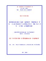 Đánh giá hiệu quả kinh tế trong cấp nước an toàn tại công ty cổ phần cấp nước thừa thiên huế  