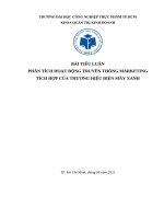 Phân tích hoạt động truyền thông marketing tích hợp của thương hiệu Điện Máy Xanh
