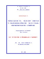 Nâng cao chất lượng dịch vụ cho vay tại ngân hàng công thương việt nam – chi nhánh nam thừa thiên huế  