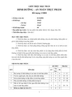 Giáo trình Dinh dưỡng và an toàn thực phẩm - Trường Cao đẳng Y tế Ninh Bình