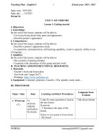 Giáo án Tiếng Anh 6 (global success) Unit 3 getting started