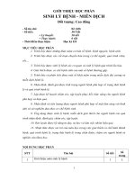 Giáo trình Sinh lý bệnh và miễn dịch - Trường Cao đẳng Y tế Ninh Bình