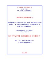 Hoàn thiện công tác quản lý thu ngân sách nhà nước trên địa bàn huyện phong điền, tỉnh thừa thiên huế 