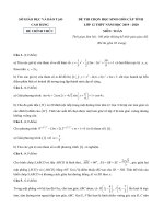 Đề chọn học sinh giỏi tỉnh Toán 12 năm 2019 – 2020 sở GDĐT Cao Bằng