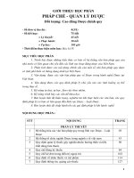 Giáo trình Pháp chế và Quản lý thuốc - Trường Cao đẳng Y tế Ninh Bình