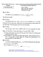 Đề chọn đội tuyển HSG Toán 12 THPT năm 2020 – 2021 sở GDĐT Hà Nội