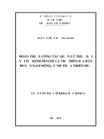 Hoàn thiện công tác quản lý thuế đối với hộ kinh doanh cá thể trên địa bàn huyện nam đông, tỉnh thừa thiên huế 