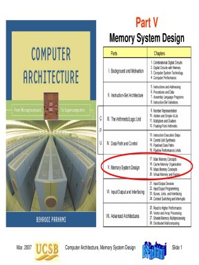 Computer architecture Part V Memory System Design