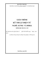 Giáo trình Kỹ thuật điện tử (Nghề Kỹ thuật máy lạnh và điều hòa không khí