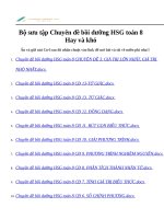 Chuyên đề bồi dưỡng HSG toán 8,9 hay và khó 