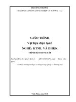Giáo trình Vật liệu điện lạnh (Nghề Kỹ thuật máy lạnh và điều hòa không khí)