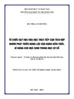 Tổ chức dạy học hóa học theo tiếp cận tích hợp nhằm phát triển năng lực vận dụng kiến thức, kĩ năng cho học sinh THCS TT 