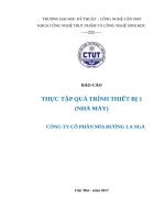 Thực tập quá trình thiết bị 1 (nhà máy) công ty cổ phần mía đường la ngà