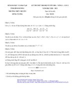 Đề thi thử học sinh giỏi môn Toán lớp 12 năm 2020-2021 - Trường chuyên Hùng Vương, Bình Dương (vòng 1)