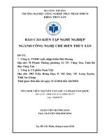 Báo cáo kiến tập nghề nghiệp Ngành công nghệ chế biến thủy sản