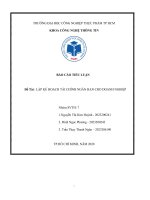 Đề tài LẬP KẾ HOẠCH TÀI CHÍNH NGẮN HẠN CHO DOANH NGHIỆP 