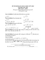 Tải về Đề thi khảo sát chất lượng giữa học kì 1 môn Toán lớp 9 năm học