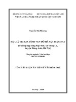 HỆ GIÁ TRỊ GIA ĐÌNH VEN ĐÔ HÀ NỘI HIỆN NAY  (trường hợp làng Sáp Mai, xã Võng La,  huyện Đông Anh, Hà Nội)TÓM TẮT LUẬN ÁN TIẾN SĨ VĂN HÓA HỌC