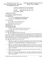 TRƯỜNG ĐẠI HỌC KINH TẾ - TÀI CHÍNH THÀNH PHỐ HỒ CHÍ MINH .CHƯƠNG TRÌNH ĐÀO TẠO ĐẠI HỌC NGÀNH : KINH DOANH THƢƠNG MẠI