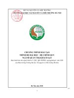 TRƯỜNG ĐẠI HỌC TÀI NGUYÊN VÀ MÔI TRƯỜNG HÀ NỘI. CHƯƠNG TRÌNH ĐÀO TẠO TRÌNH ĐỘ ĐẠI HỌC - HỆ CHÍNH QUY NGÀNH QUẢN TRỊ KHÁCH SẠN