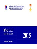 CÔNG TY CỔ PHẦN XÂY DỰNG 47 CONSTRUCTION JOINT STOCK COMPANY 47 BÁO CÁO THƯỜNG NIÊN ANNUAL REPORT 2015