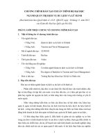 CHƯƠNG TRÌNH ĐÀO TẠO CHUẨN TRÌNH ĐỘ ĐẠI HỌC NGÀNH QUẢN TRỊ DỊCH VỤ DU LỊCH VÀ LỮ HÀNH