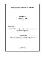 Một số yếu tố ảnh hưởng đến tổng sản phẩm quốc nội (GDP) việt nam trong giai đoạn 1999 2015