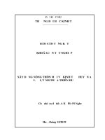 Xây dựng nông thôn mới về kinh tế ở huyện a lưới, tỉnh thừa thiên huế  