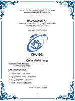 Báo cáo nhập môn công nghệ phần mềm: Phần mềm quản lý nhà hàng