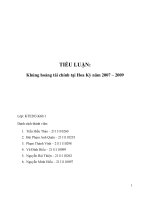 TIỂU LUẬN khủng hoảng tài chính tại hoa kỳ năm 2007 – 2009 