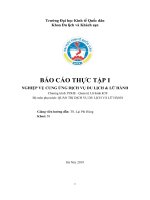 Báo cáo thực tập nghiệp vụ cung ứng dịch vụ du lịch và lữ hành tại công ty TNHH cat tour việt nam