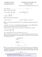 Đề thi giữa HK1 Toán 9 năm 2019 – 2020 trường Thoại Ngọc Hầu – TP HCM