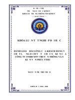 Đánh giá sự hài lòng của khách hàng về chất lượng dịch vụ tổ chức sự kiện của công ty tnhh mtv truyền thông và sự kiện vạn phúc tthuế  