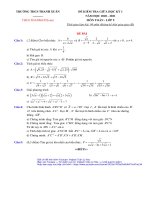 Đề thi giữa kì 1 Toán 9 năm 2020 – 2021 trường THCS Thanh Xuân – Hà Nội
