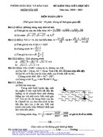 Đề kiểm tra giữa học kì 1 Toán 9 năm 2020 – 2021 phòng GDĐT Tây Hồ – Hà Nội