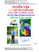 TUYỂN tập 2 000 đề THI TUYỂN SINH tập 40 1951 2000  