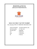 BÁO CÁO THỰC TẬP TỐT NGHIỆP đơn vị thực tập CÔNG TY TNHH DƯỢC PHẨM HOA LINH 