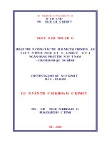 Hoàn thiện công tác thẩm định tài chính dự án vay vốn tín dụng đầu tư của nhà nước tại ngân hàng phát triển việt nam – chi nhánh quảng bình 