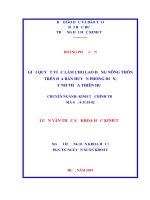 Giải quyết việc làm cho lao động nông thôn trên địa bàn huyện phong điền, tỉnh thừa thiên huế  