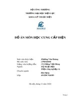 Đồ án môn học Cung cấp điện: Thiết kế hệ thống cung cấp điện cho phân xưởng sản xuất công nghiệp