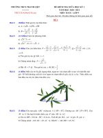 Đề thi giữa kì 1 Toán 9 năm 2020 – 2021 trường THCS Thanh Liệt – Hà Nội