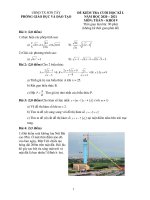 Đề thi cuối HK1 Toán 9 năm 2020 – 2021 phòng GDĐT Sơn Tây – Hà Nội